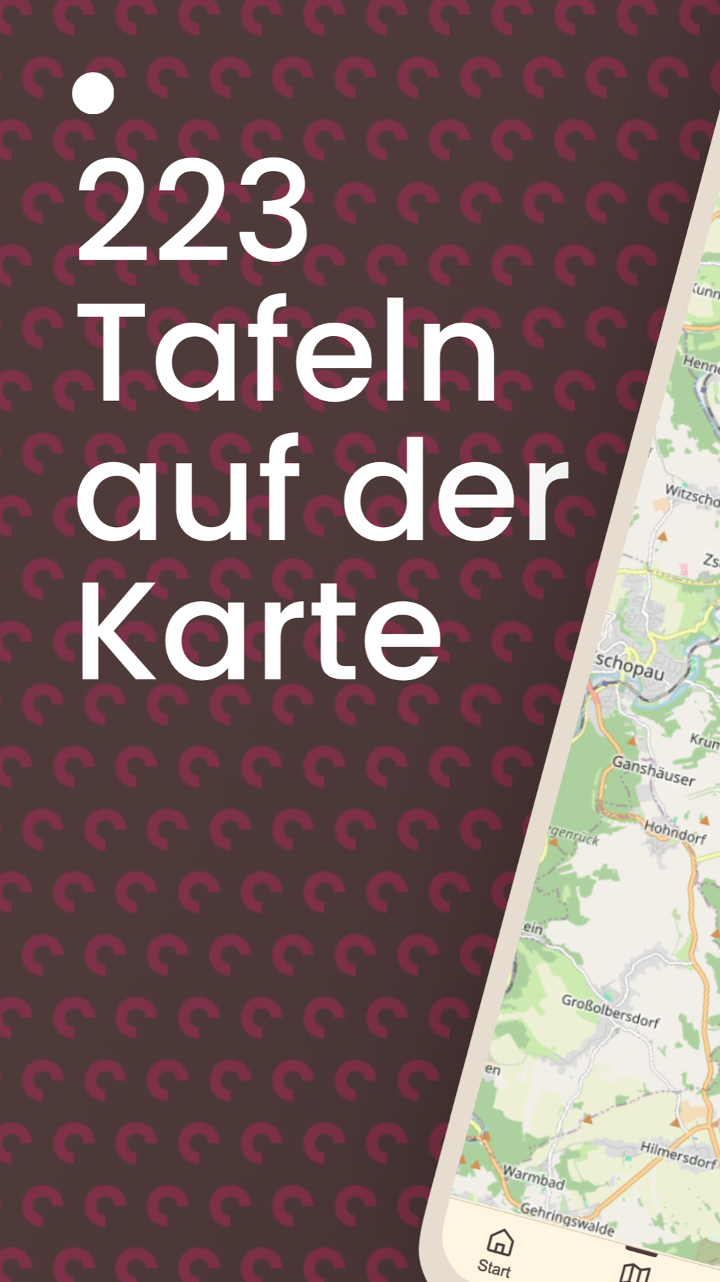 App Häusertafeln: 223 Tafeln auf der Karte