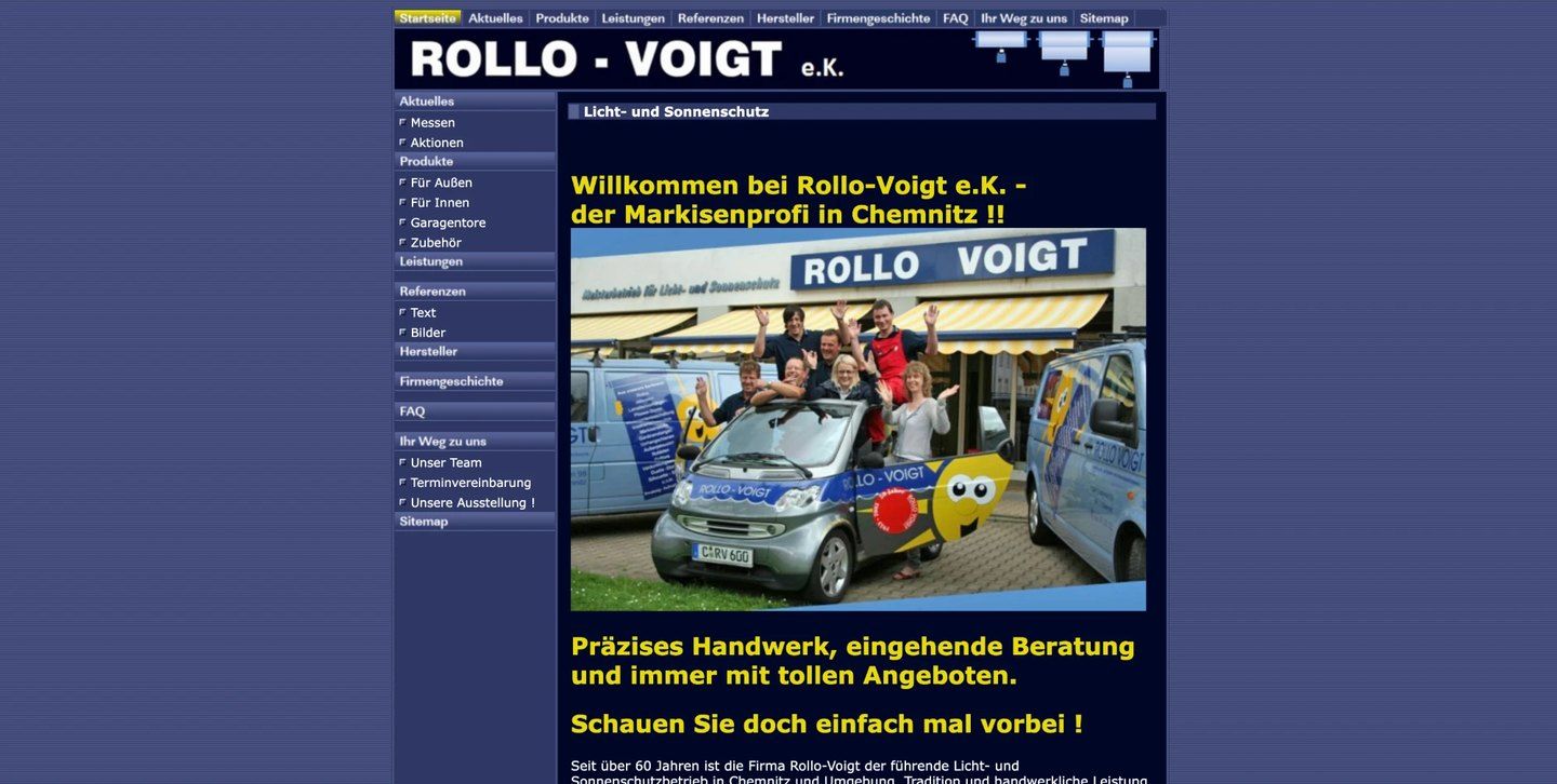 Rollo Voigt: Startseite vor und nach dem Relaunch: Vorher