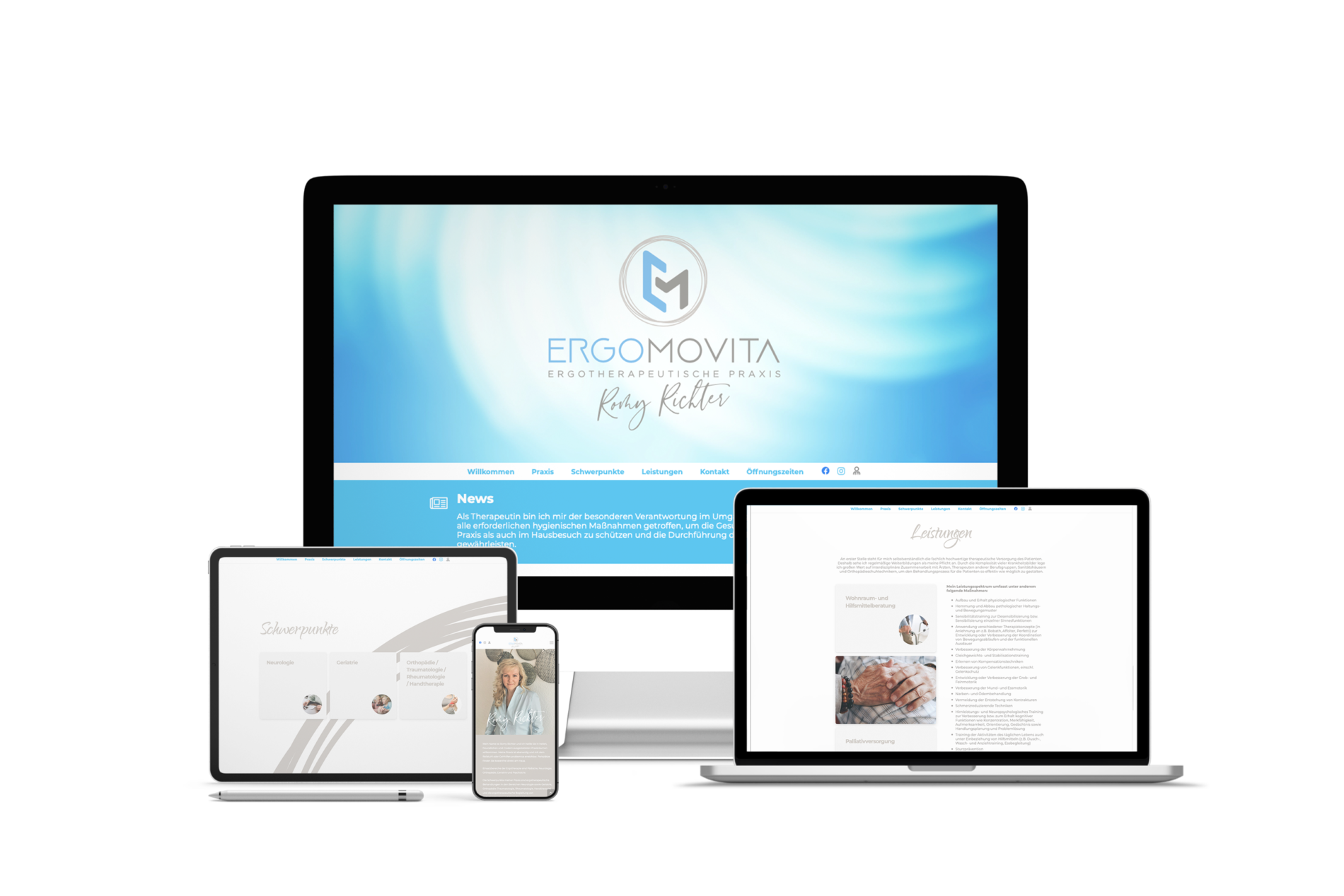 Website ErgoMovita · Romy Richter — Mockup