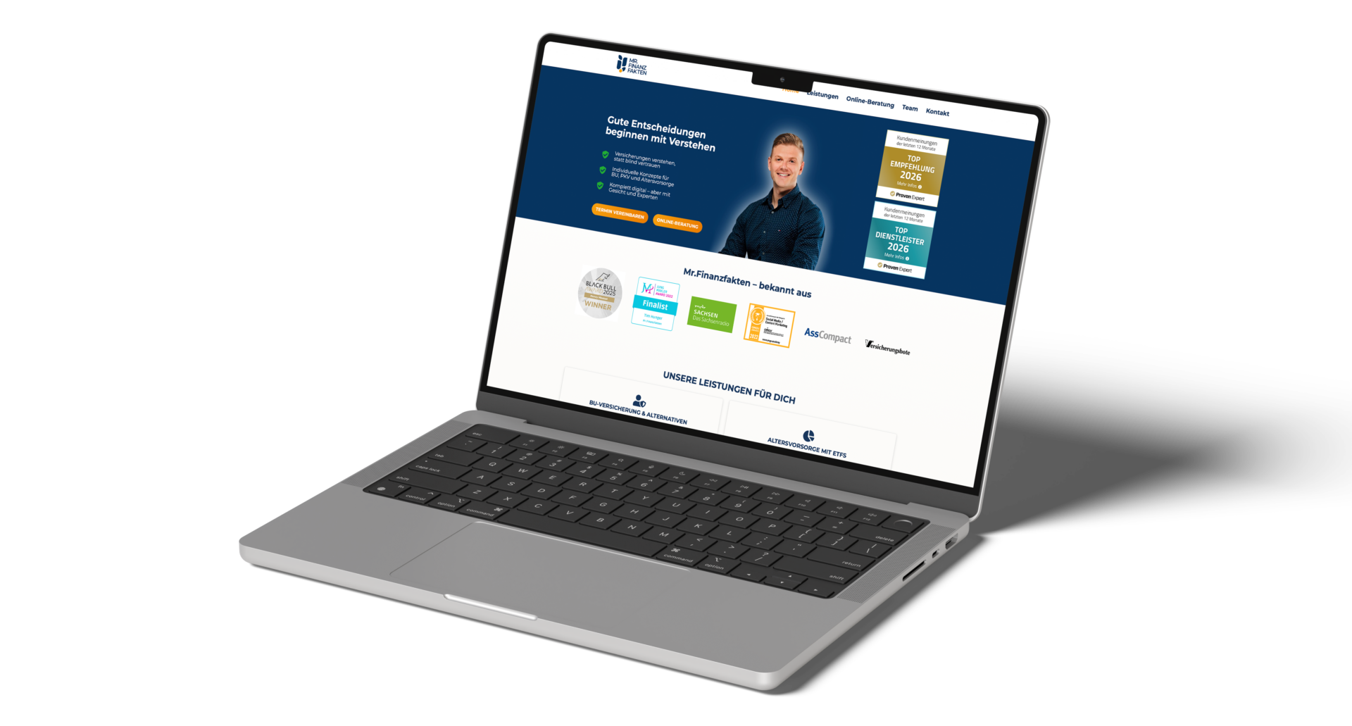 Website Tim Hunger — Mr Finanzfakten — Mockup